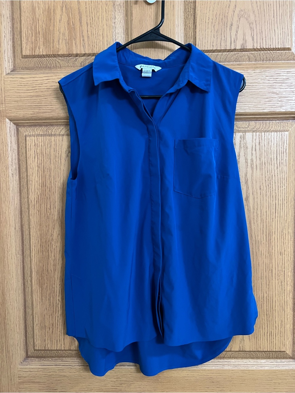 Athleta Everlasting Tank Royal Blue Button-Front Top Size M
